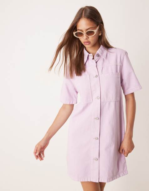 OMNES Olivia denim dress in purple - view 1