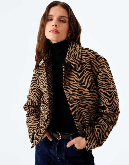 Omnes Omnes atticus jacket brown zebra print in brown zebra print, 4 of 7