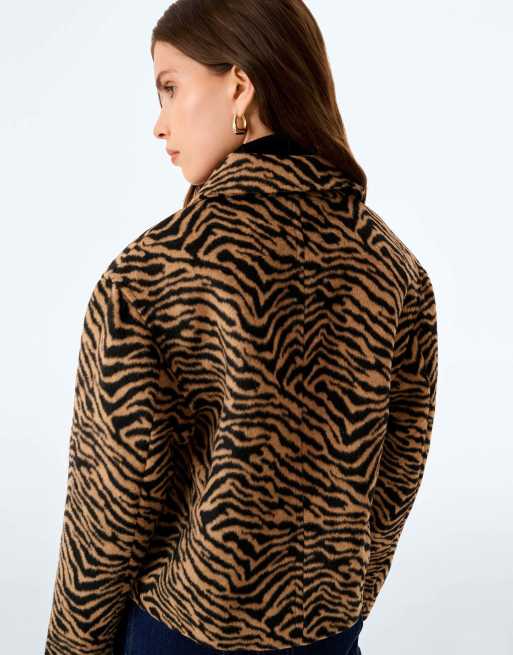 Omnes Omnes atticus jacket brown zebra print in brown zebra print, 7 of 7