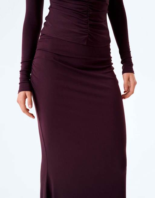 Omnes Omnes careen skirt in aubergine in aubergine, 3 of 6
