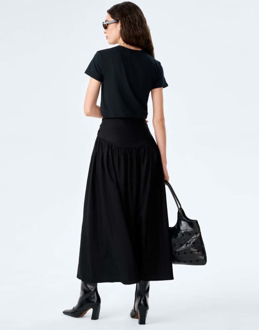 Omnes Omnes lucille midi skirt in black in black, 4 of 7