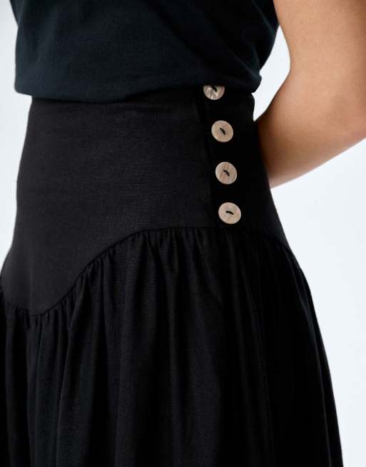 Omnes Omnes lucille midi skirt in black in black, 5 of 7