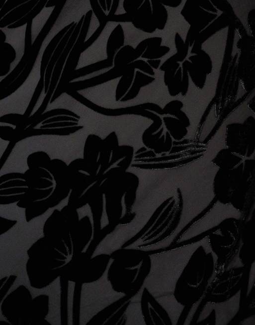 Omnes Omnes marj maxi dress in black devore floral in black devore floral, 3 of 7