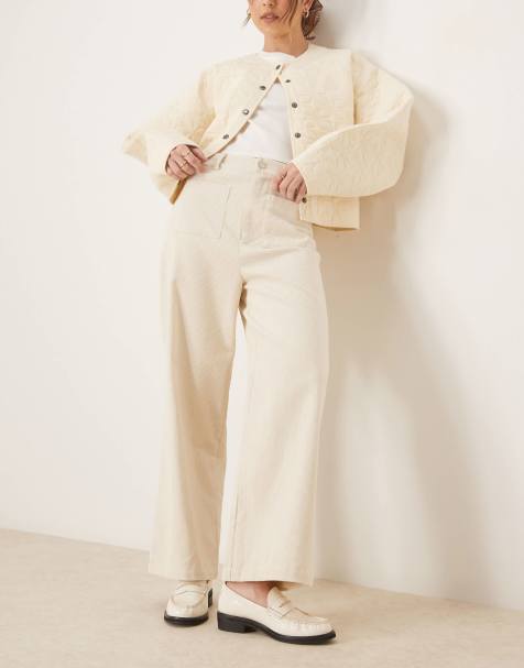 OMNES Orielle high rise trouser in cream