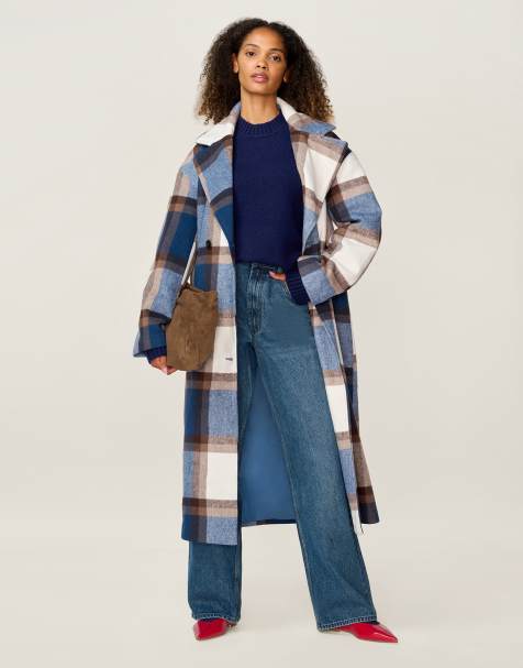 Omnes Outerwear tina oversized wool-blend coat in blue in blue - view 1
