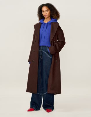 Omnes Outerwear Tina Oversized Wool-blend Coat In Brown