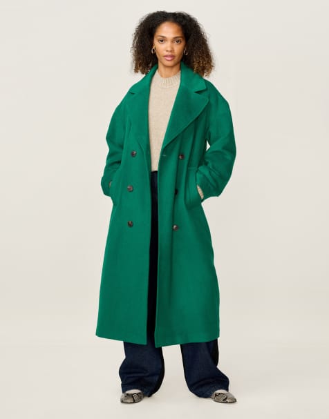 Omnes Outerwear tina oversized wool-blend coat in green in green - view 1