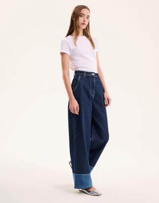 Omnes Portland High Rise Ballon Fit Jeans In Blue