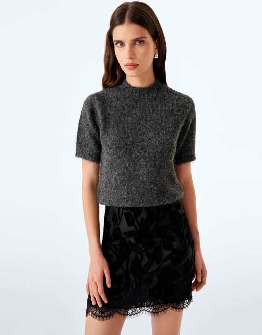 Omnes Rhya skirt in black devore, 4 of 6