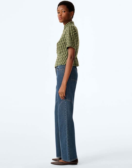 Omnes Riley blouse in green check, 2 of 4