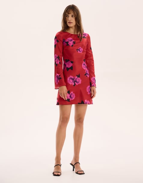 OMNES Roberta Open Back Mini Dress in red - view 1