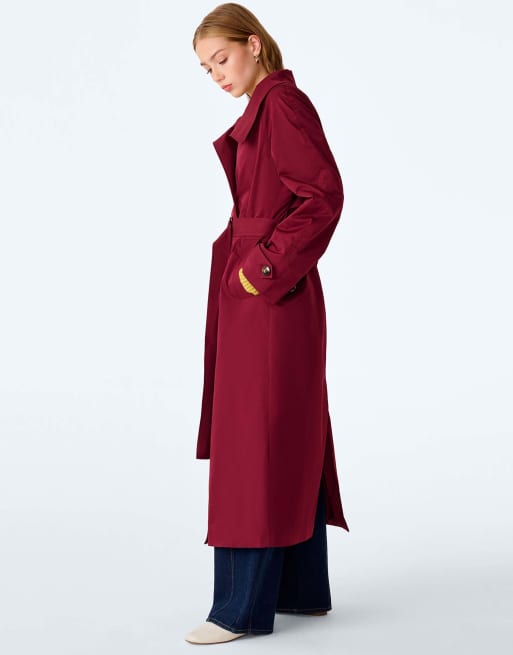 Omnes Ryan trench coat in deep wine, 2 of 4