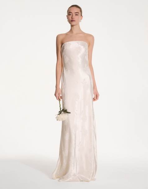 OMNES Sicily floral Bridal maxi dress in ivory