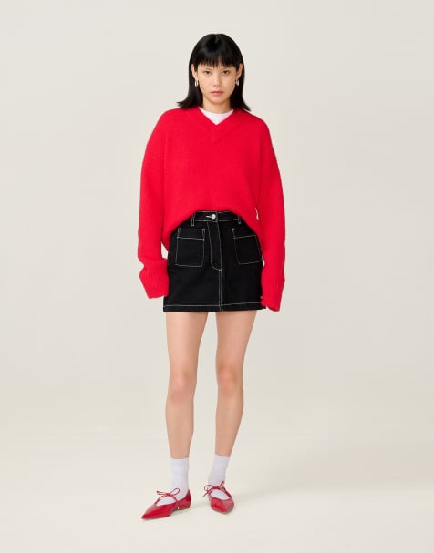 Omnes Skirts keyes cotton mini skirt in black in black - view 1