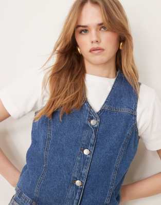 Omnes Talena Denim Waistcoat In Blue