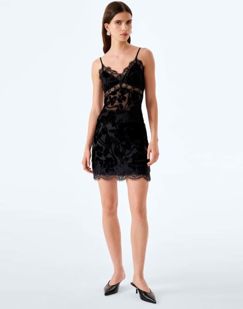 Omnes Tamara cami top - black floral devore in black devore - view 1