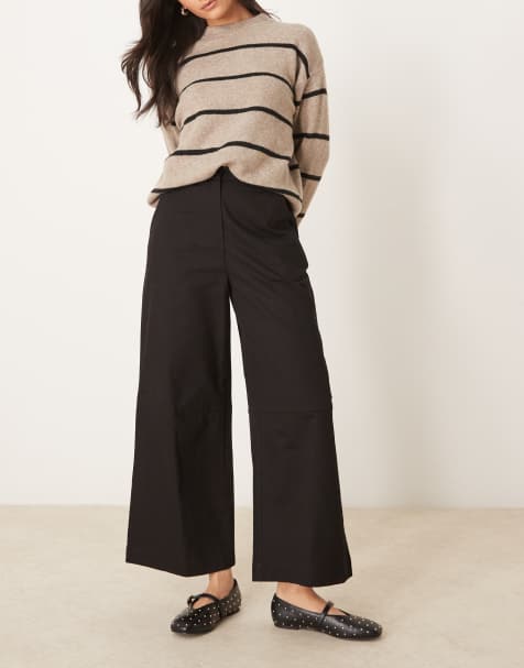 OMNES Tasmin wide leg high rise trouser in Black - view 1