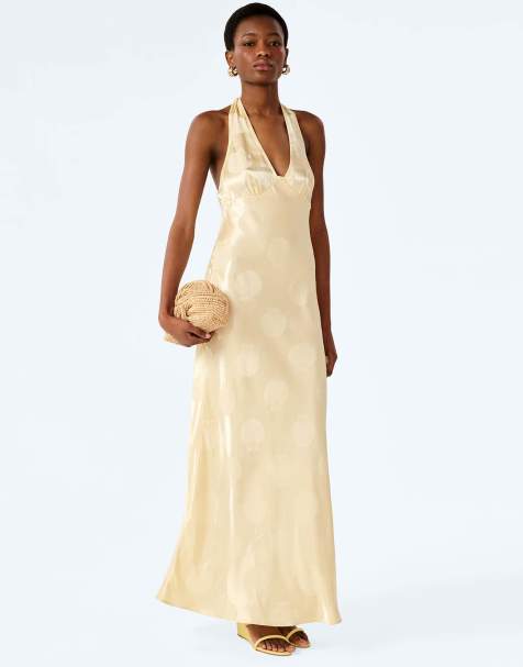 Omnes teo maxi dress in double cream in yellow - view 1