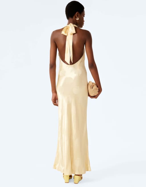 Omnes teo maxi dress in double cream in yellow, 2 of 5