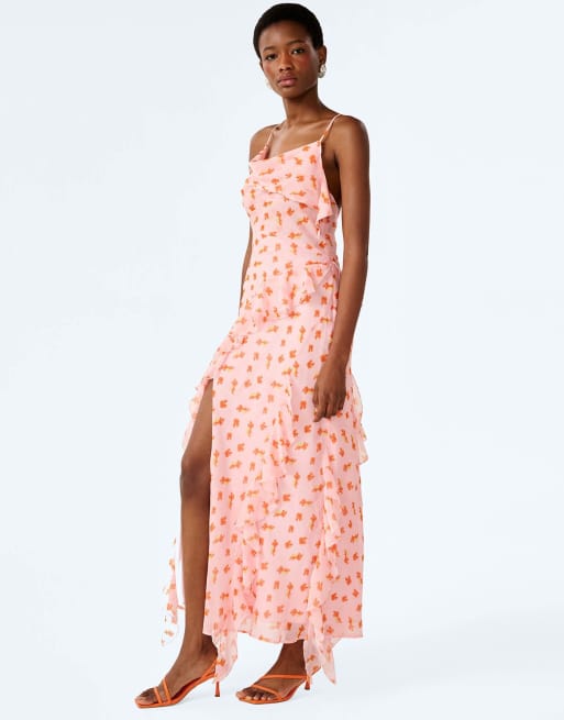 Omnes thora dress in pink abstract ditsy floral, 2 of 6
