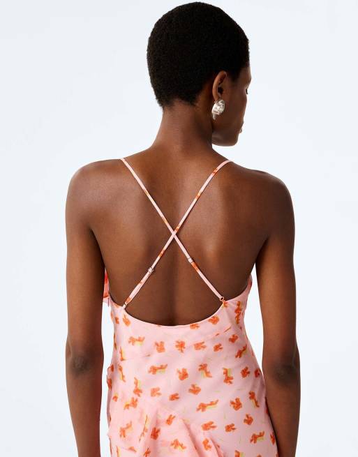 Omnes thora dress in pink abstract ditsy floral, 4 of 6
