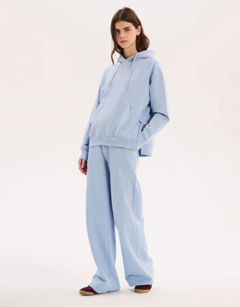 OMNES tie pullover hoodie in blue - view 1