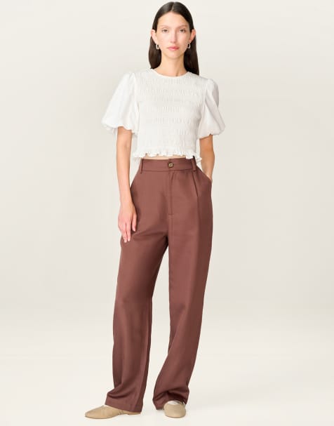 Omnes Trousers cinnamon straight leg trouser in brown - view 1
