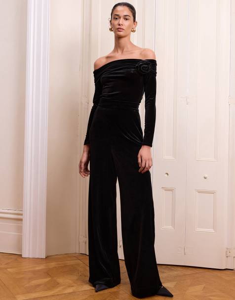 Omnes Trousers livia velvet trouser in black - view 1