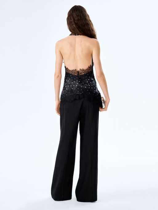 Omnes Trousers pearl high-rise, wide leg linen trousers in black , 3 of 4