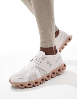 ON - Cloud 5 - All-Day-Sneaker in Steinbeige und Rosa