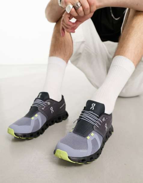 ON Cloud 5 all day trainers in magnet and fossil  - view 1