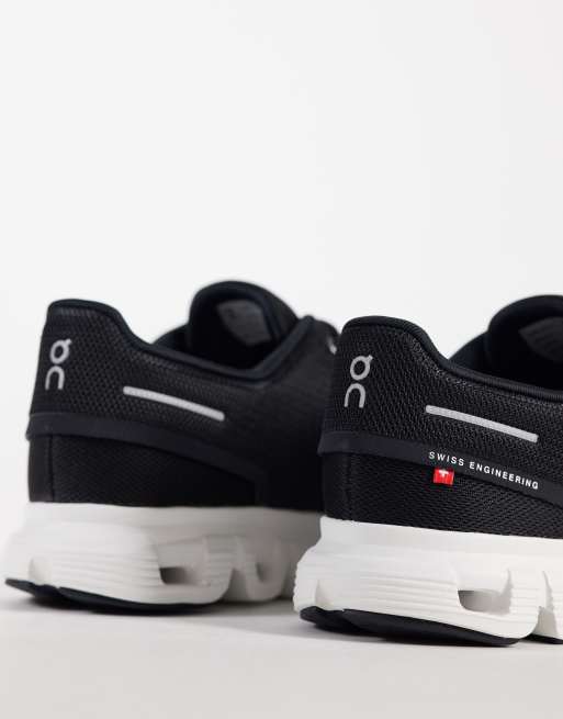 ON Cloud 6 sneakers in zwart en wit, 2 van 5