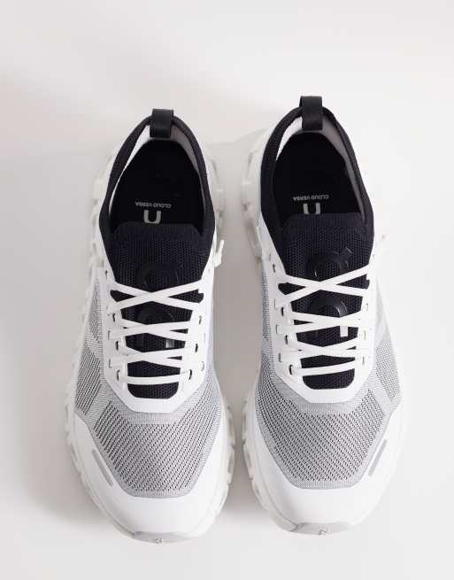 ON Cloud 6 Versa zapatillas de deporte en blanco y negro, 4 de 5