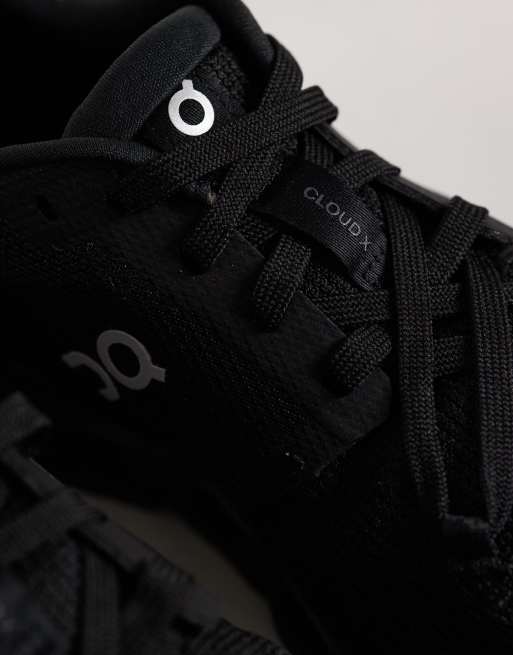 ON Cloud X 4 training trainers in all black, 3 of 5