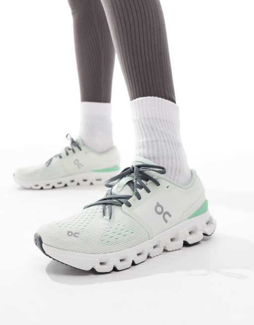 ON Cloud X 4 training trainers in grey and green | ASOS