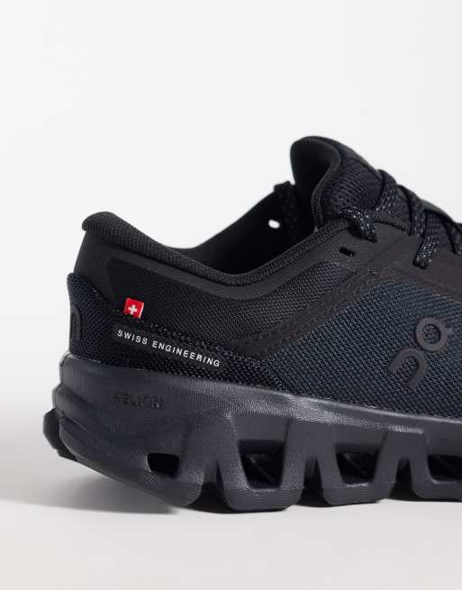 ON Cloud X 5 training trainers in triple black, 4 of 5