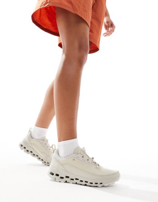 ON Cloudaway 2 trail running trainers in stone and white, 3 of 5