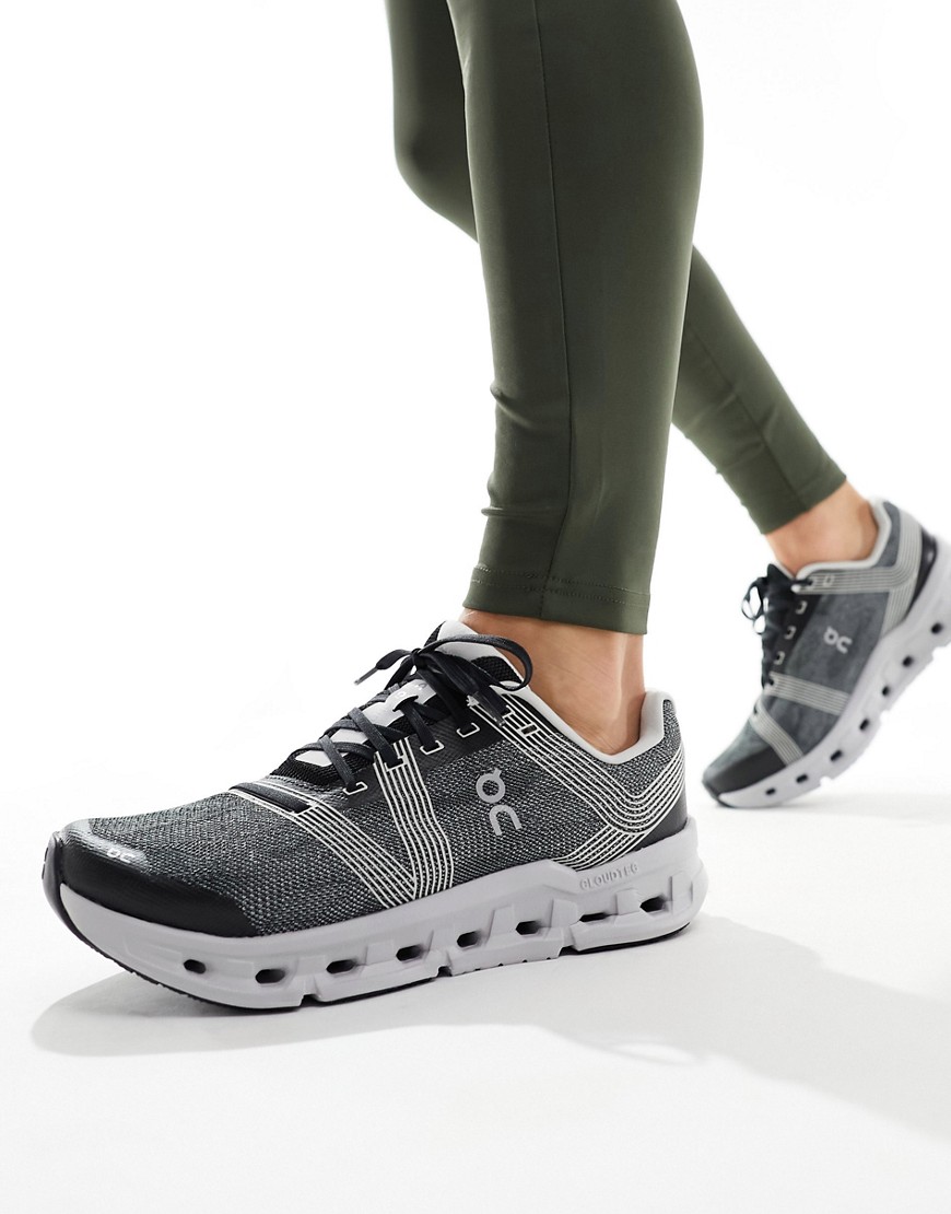 ON Cloudgo running trainers in black glacier