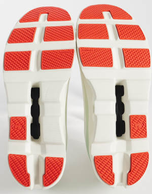 ON Cloudmonster 1 running trainers in white and green