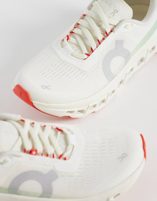 ON Cloudmonster 1 running trainers in white and green, 5 of 5