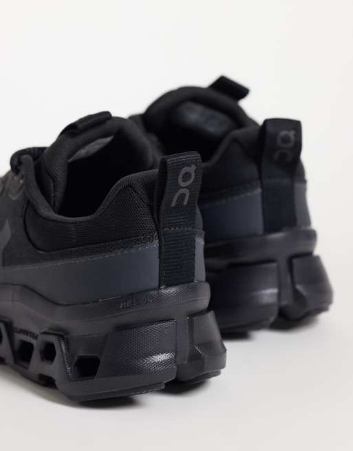 ON Cloudmonster 1 waterproof running trainers in triple black, 2 of 5