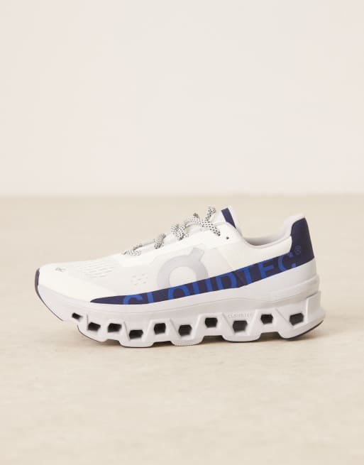 ON - Cloudmonster - Hardloopschoenen in wit en blauw  , 2 van 5