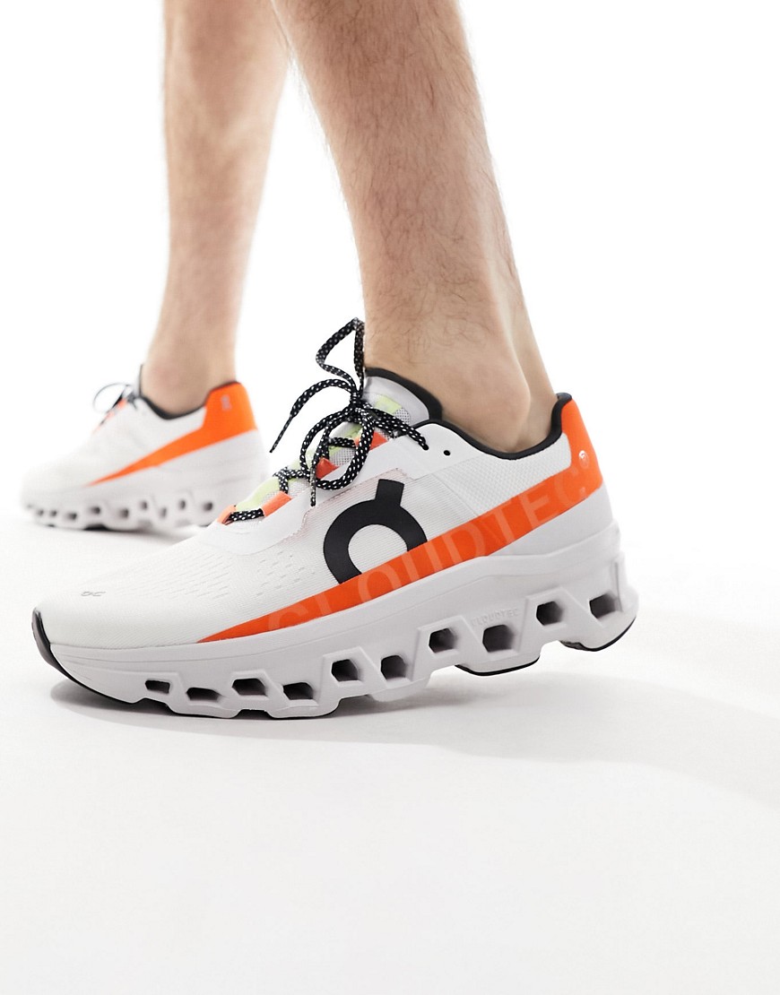 ON Cloudmonster running trainers in white