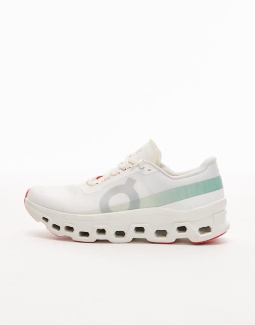 ON - Cloudmonster - Sneakers da corsa bianche e rosa, 2 di 5