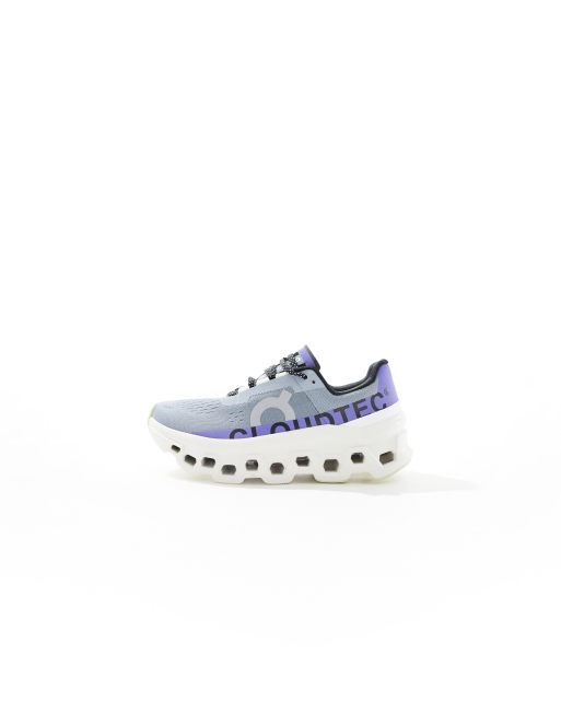 ON - Cloudmonster - Sneakers da corsa bianche e viola, 2 di 5