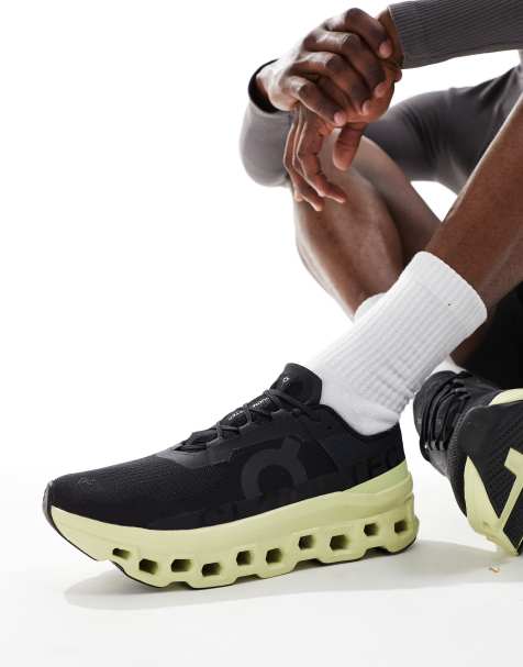 ON - Cloudmonster - Sneakers da corsa nere e verde lime - view 1