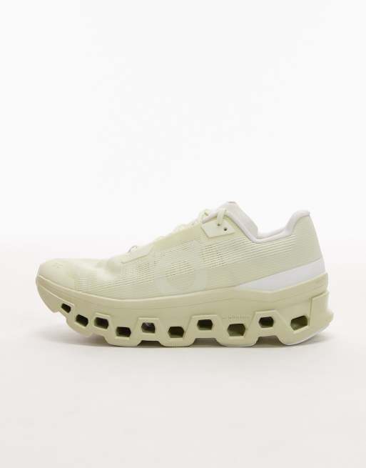 ON Cloudmonster Void running trainers in green, 2 of 5