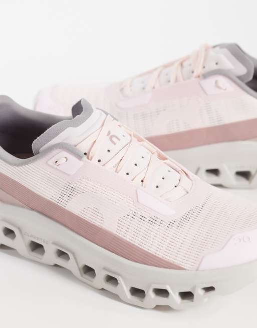 ON Cloudmonster Void sneakers da corsa rosa e pietra, 4 di 5