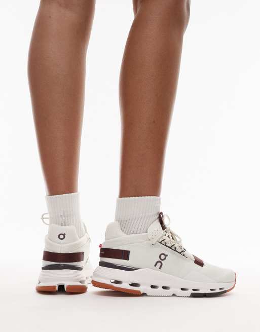 ON – Cloudnova 2 All Day – Biało-bordowe buty sportowe  , 3 z 5