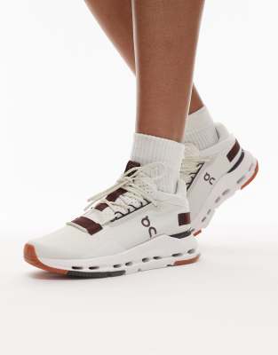 ON Cloudnova 2 all day trainers in white and burgundy